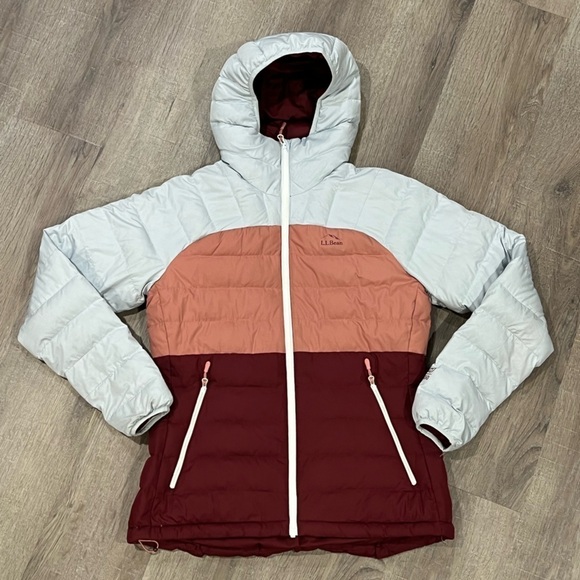 L.L.. Bean Women’s Small 650 Down Filled Puffer Packable Color Block Coat Jacket - Picture 2 of 13